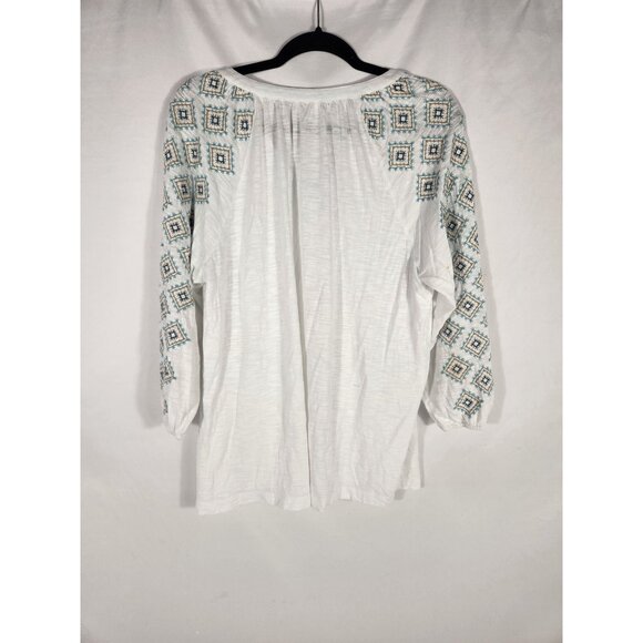 PureJill Womens Tunic Top Embroidered Southwestern Boho Comfort US/L - Picture 2 of 5